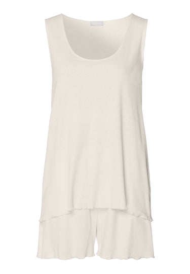 Serena Cotton And Linen Short Pajama Set | Misty White 74793-2123